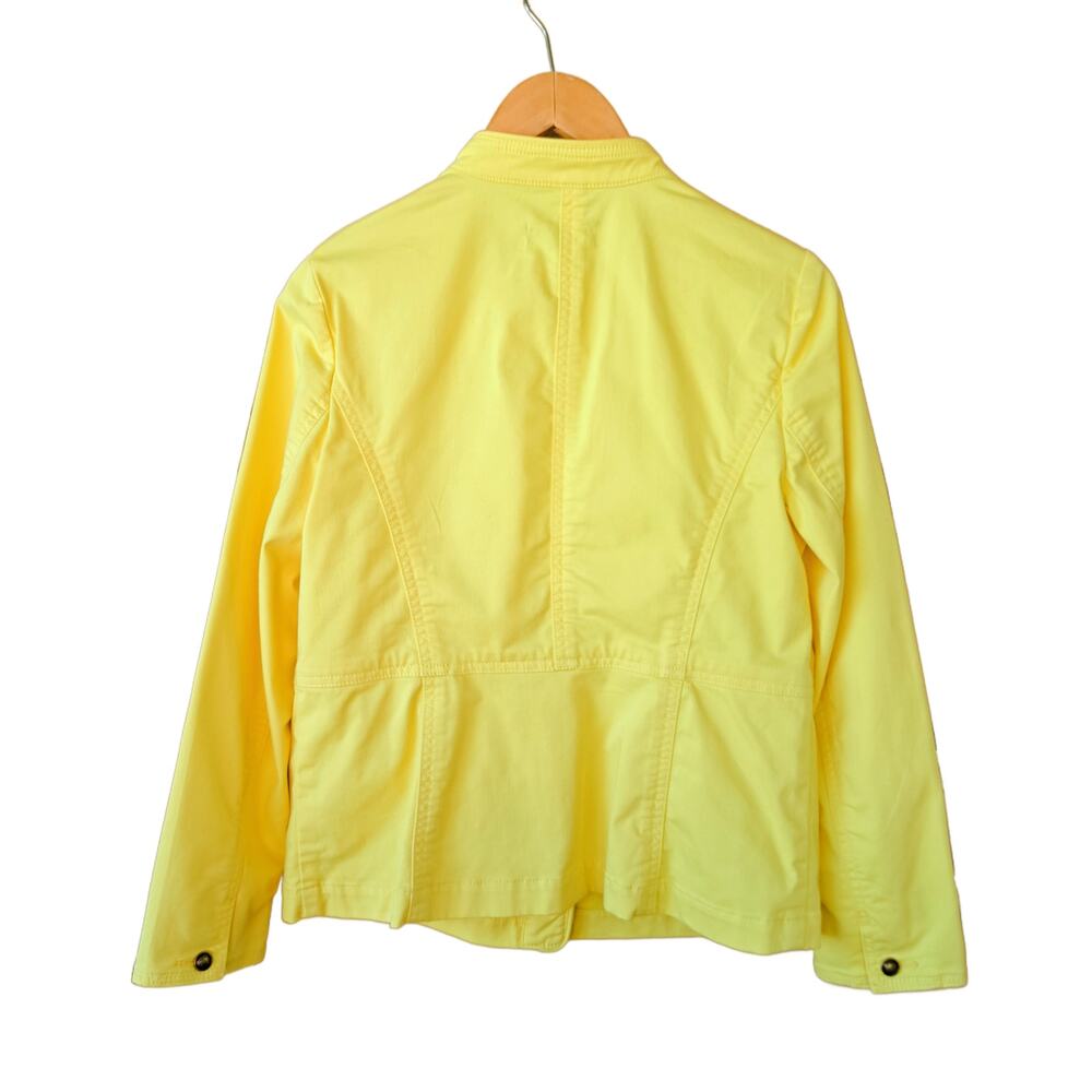 Talbots Piped Utility Jacket Size 8 Lemon Yellow … - image 4